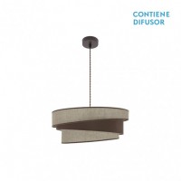 Distribuidor - Lâmpadas Diversas | Colgantes Moderno | COLGANTE HARA 2XE27 MARRON/MARRON REGX50X50 CM Ref: 179895002